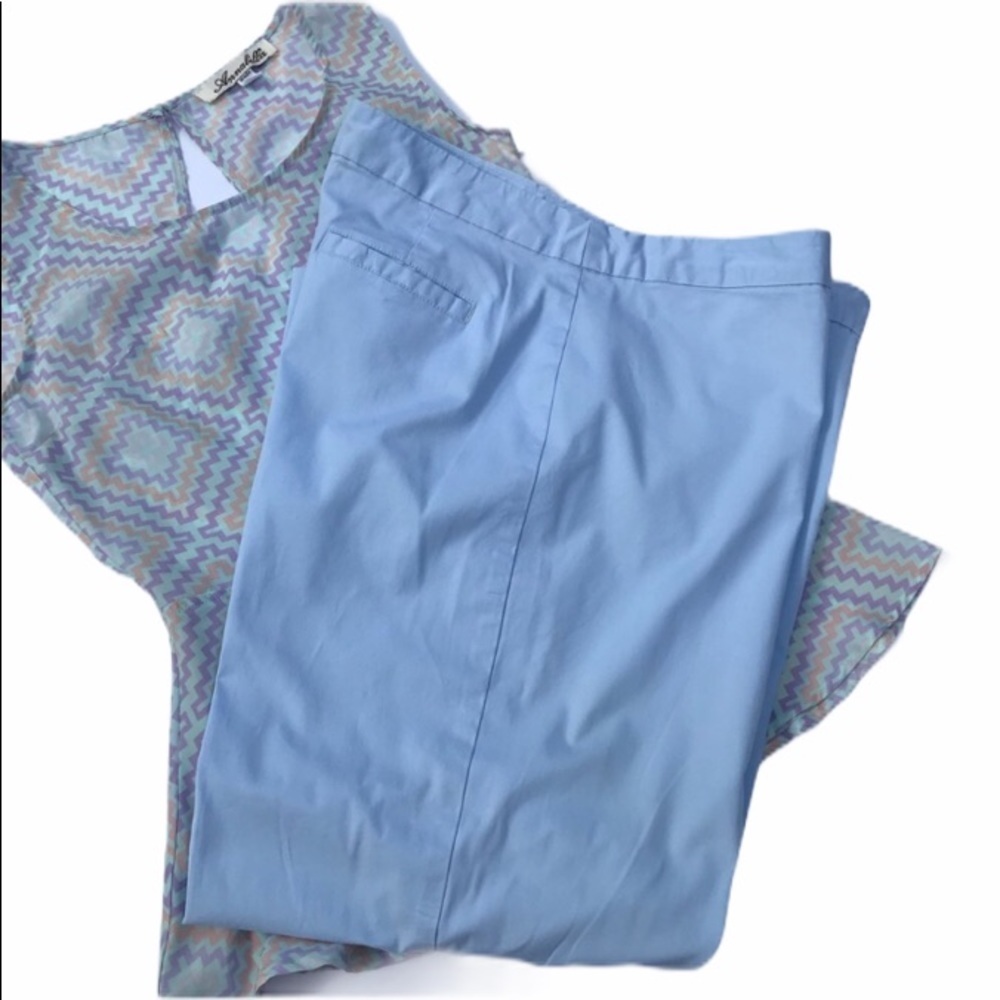 Massimo Blue Ankle Crop Pants Size 14